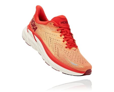 Hoka One One Clifton 8 Moški Pohodni Čevlji Rdeča / Oranžna SI-947586N